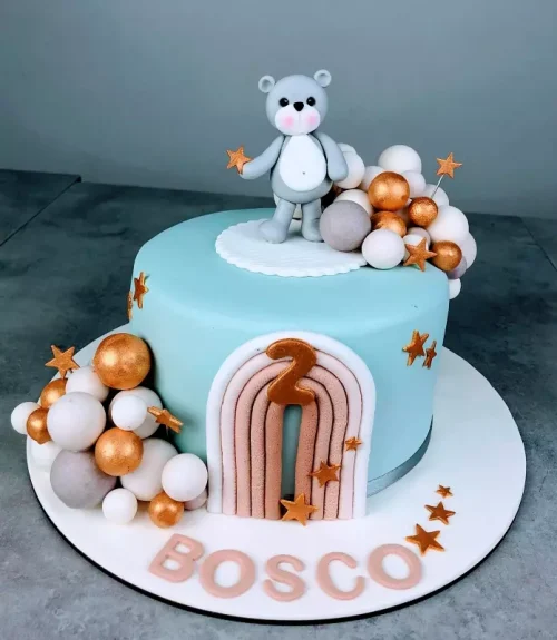 Tartas Personalizadas Fondant Oso en Globo