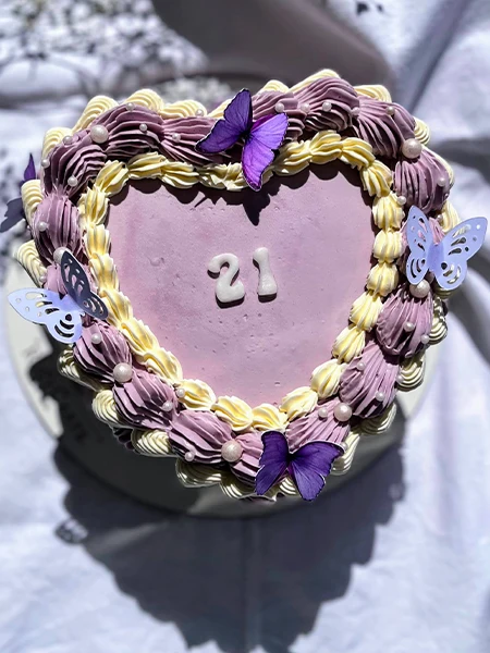 Buttercream Butterfly Heart Cake.
