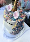 Two-Tier Rainbow Unicorn Cake.