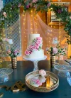 Three Tier Wedding Cake with Natural Flowers - Pink Elegance.