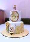Tarta Abejita con Girasoles de Dos Pisos – Decoración Floral en Fondant
