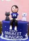 Personalised Fanmeet Cake with Character and Cats - Madrid Edition.