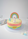 Tarta de Cumpleaños con Unicornio de Fondant y Arcoíris – Rosy Cakes